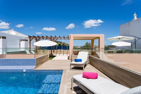 Patio, Natural landscape, Pool view, Swimming pool, sunbed