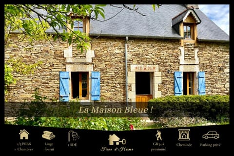 LA MAISON BLEUE,authenticité, nature, simplicité, 2-5 personnes, Moëlan sur Mer House in Finistere