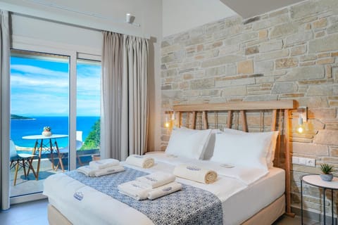 Bed, Bedroom, Sea view