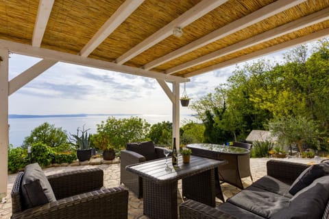 Patio, Natural landscape, Summer, View (from property/room), Balcony/Terrace, Seating area, Garden view, Sea view, Sunset