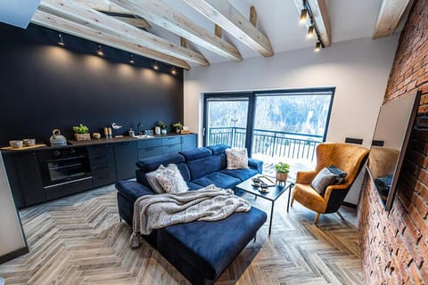 Kitchen or kitchenette, Living room, Seating area
