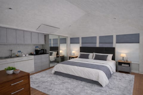 Bed, Kitchen or kitchenette, Photo of the whole room, Bedroom