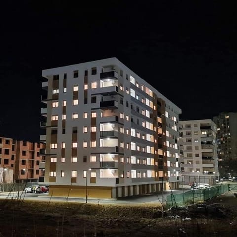 Property building, Night, Parking