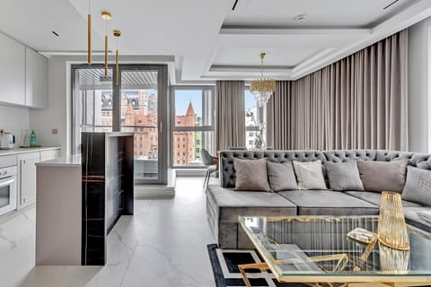 Kitchen or kitchenette, Living room, Seating area