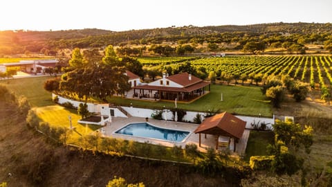 Property building, Natural landscape, Bird's eye view, Pool view, Swimming pool, Sunset