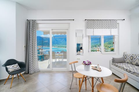 Living room, Seating area, Sea view