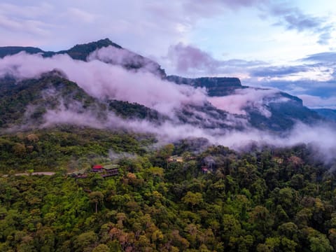 Property building, Natural landscape, Bird's eye view, Mountain view
