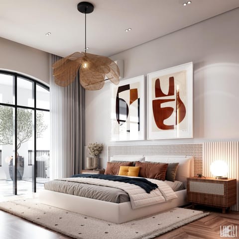 Bed, Decorative detail, Bedroom