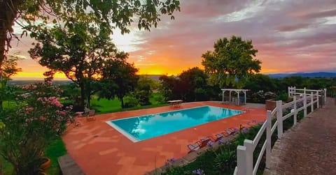 Property building, Swimming pool, Sunrise