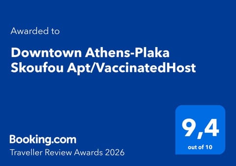 Downtown Athens-Plaka Skoufou Apt/VaccinatedHost Apartment in Plaka