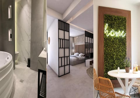 Bathroom, Living room, kitchen