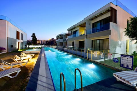 Property building, Swimming pool, Sunrise