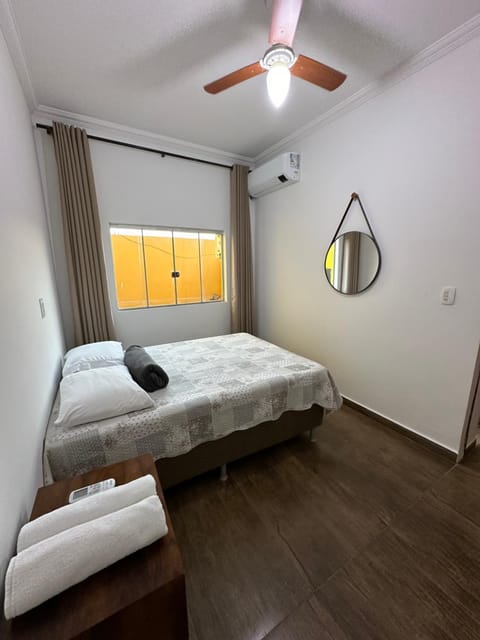 Bed, Photo of the whole room, Bedroom, towels, air conditioner