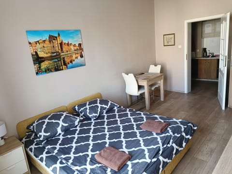 Bed, Kitchen or kitchenette, Photo of the whole room, Bedroom, towels