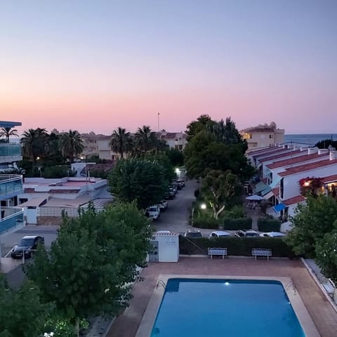 Pool view, Sunset