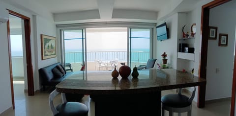 Living room, Dining area, Sea view