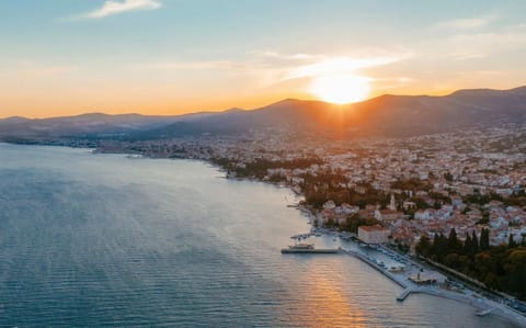 Bird's eye view, Mountain view, Sea view, Sunset