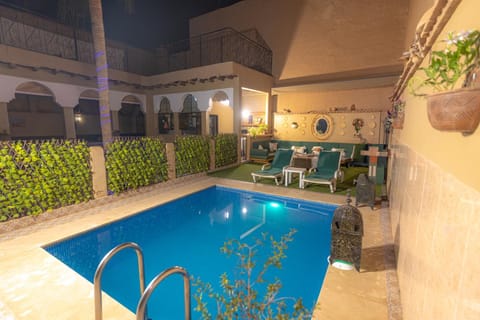 Patio, Night, Swimming pool