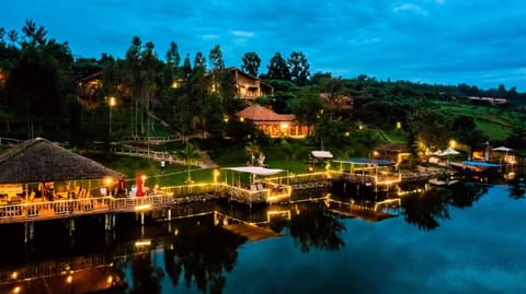 Property building, Night, Lake view