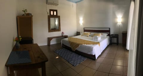 Bed, Photo of the whole room, Bedroom, towels, air conditioner