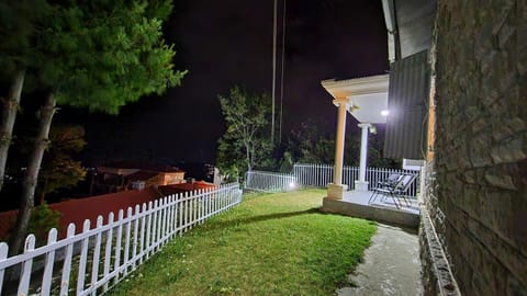 Property building, Night, Garden, Garden view