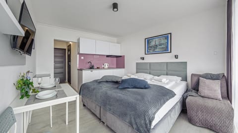 Bed, TV and multimedia, Kitchen or kitchenette, Photo of the whole room