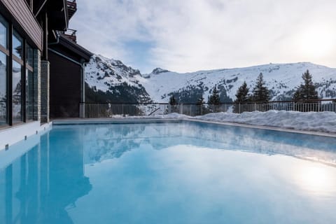 Nearby landmark, Day, Natural landscape, Winter, Mountain view, Pool view, Swimming pool