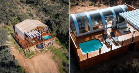 Bird's eye view, Balcony/Terrace, Swimming pool, sunbed, air conditioner