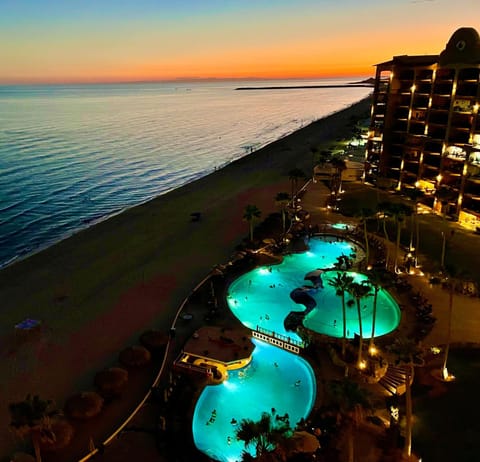 Night, Balcony/Terrace, Beach, Pool view, Sea view, Sunset
