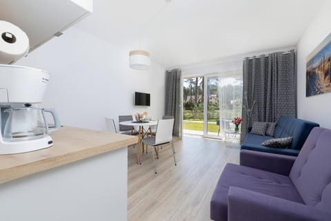 Kitchen or kitchenette, Living room, Seating area