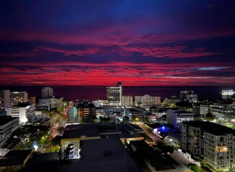 Night, City view, Sea view