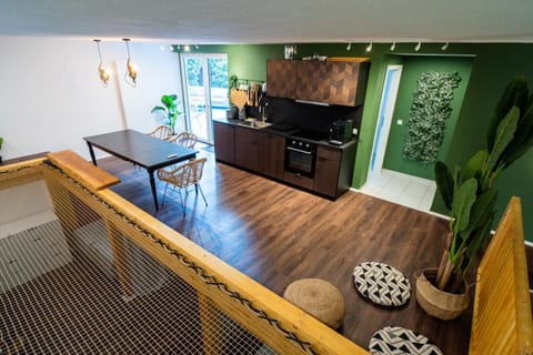 Living room, kitchen