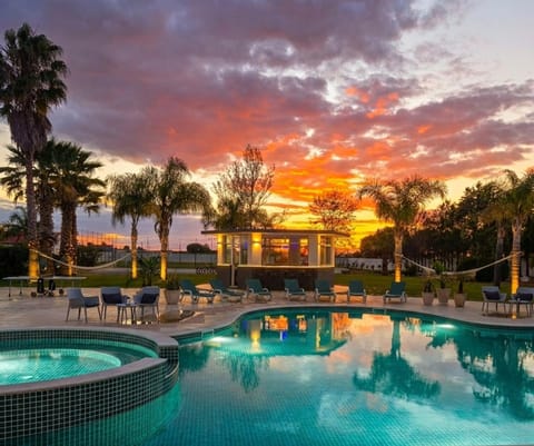 Natural landscape, Pool view, Sunset, sunbed