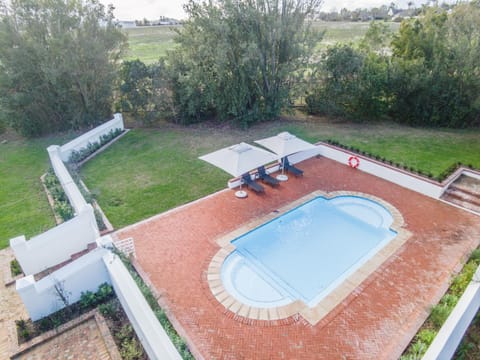 Patio, Natural landscape, Garden, Pool view, Swimming pool, sunbed