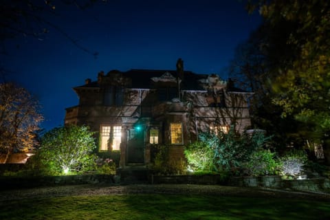 Property building, Night, Garden