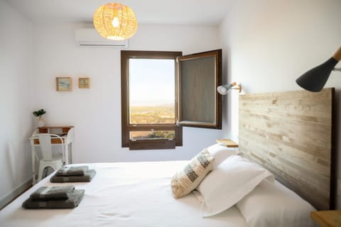 Bed, View (from property/room), Bedroom, towels, air conditioner