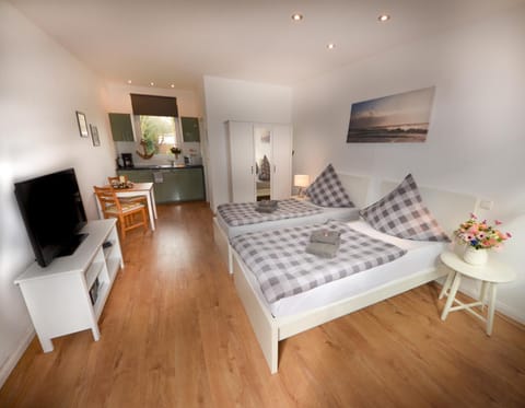 Bed, TV and multimedia, Kitchen or kitchenette, Photo of the whole room, Dining area, Bedroom