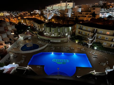Night, Pool view, Swimming pool