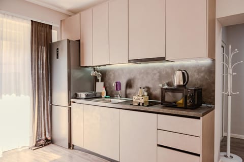 Coffee/tea facilities, Kitchen or kitchenette, stove