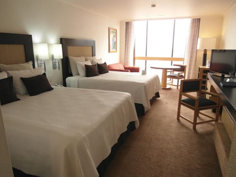 Bed, Decorative detail, Bedroom, City view