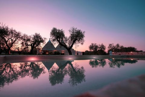 Property building, Natural landscape, Swimming pool, Sunset