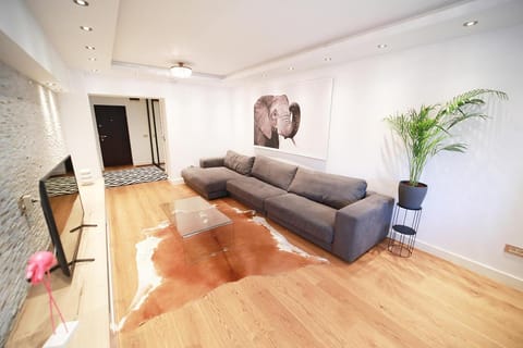 Seating area, fireplace