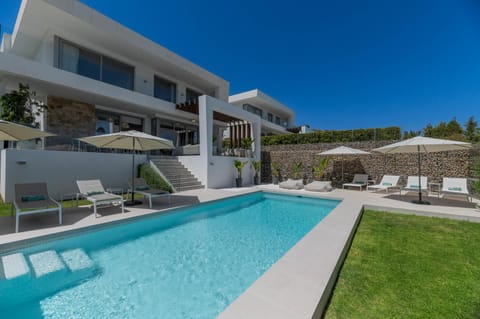 Property building, Living room, Swimming pool