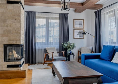 Library, Living room, Mountain view, fireplace