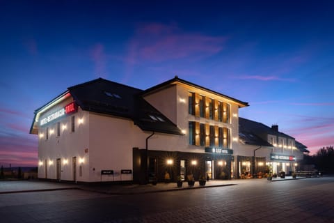 Property building, Night, Parking