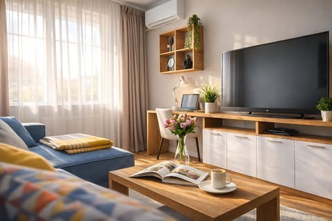 TV and multimedia, Living room, Seating area, air conditioner