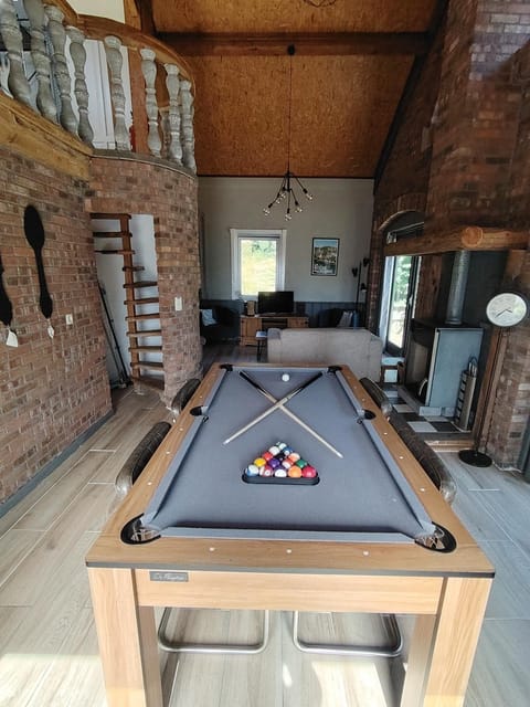 Billiard, Living room, Dining area