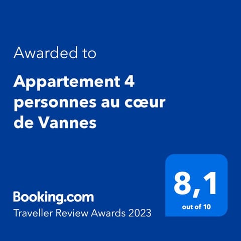 Appartement 4 personnes au cœur de Vannes Apartment in Séné