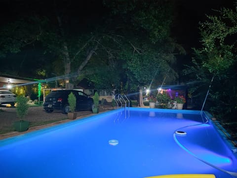 Night, Pool view, Swimming pool