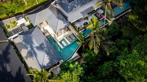 Property building, Day, Natural landscape, Bird's eye view, Garden, Garden view, Pool view, Swimming pool
